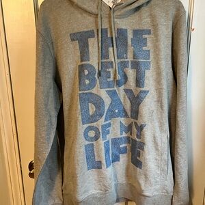 Zara Heather Gray Hoodie with Navy Text